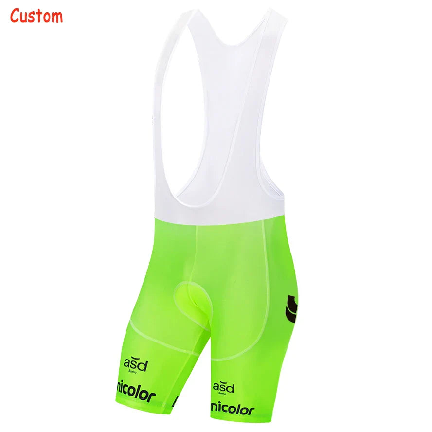Fluor Yellow Cycling Jersey GLASSDRIVE Team Bike Maillot