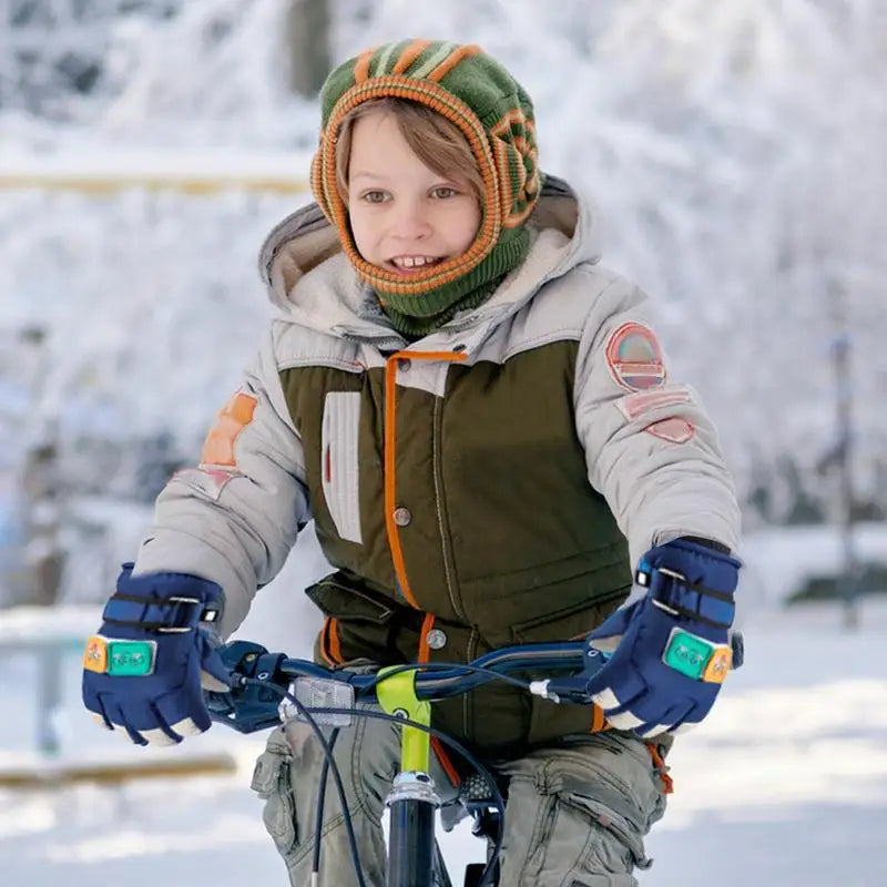 SML Children Winter Ski Gloves Waterproof Thicken Mittens