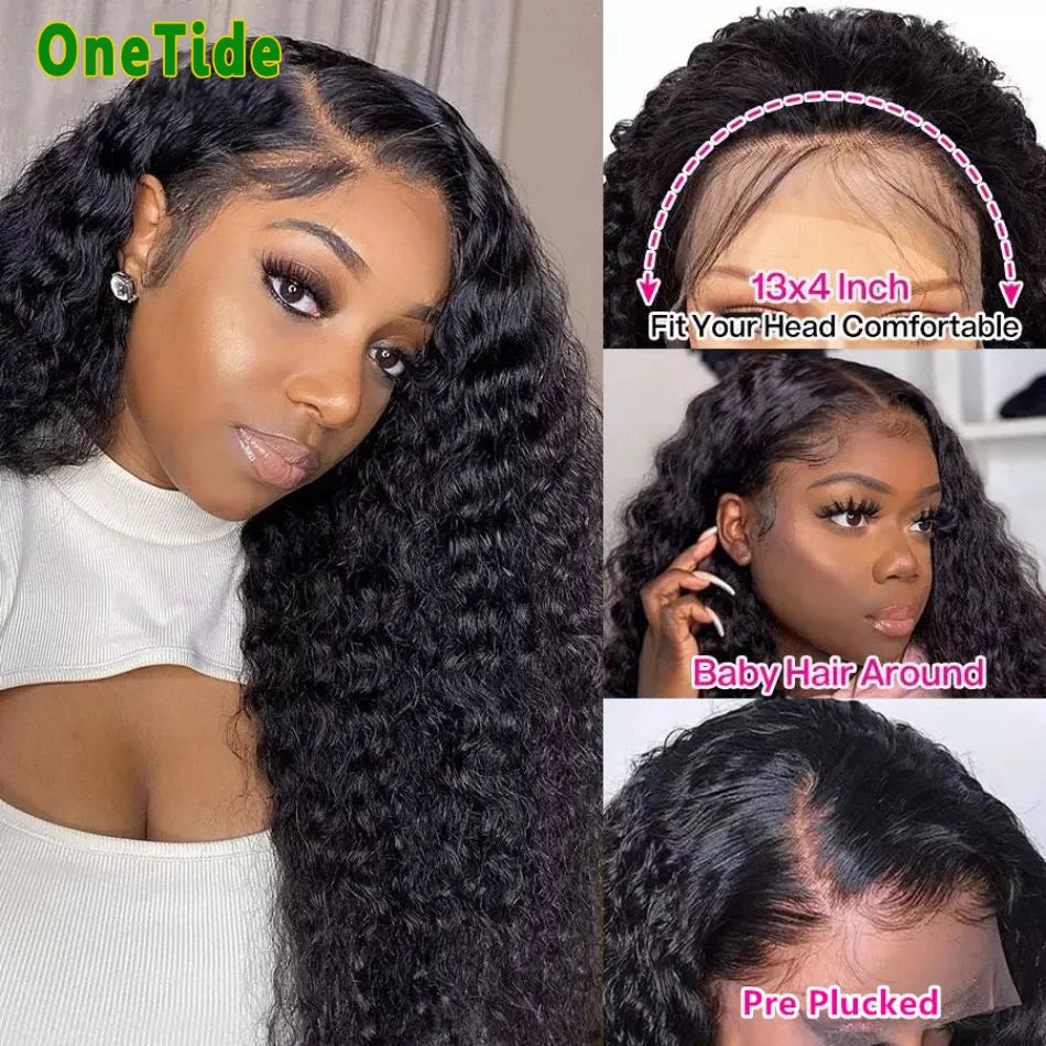 13x4 Lace Front Human Hair Wigs Deep Wave