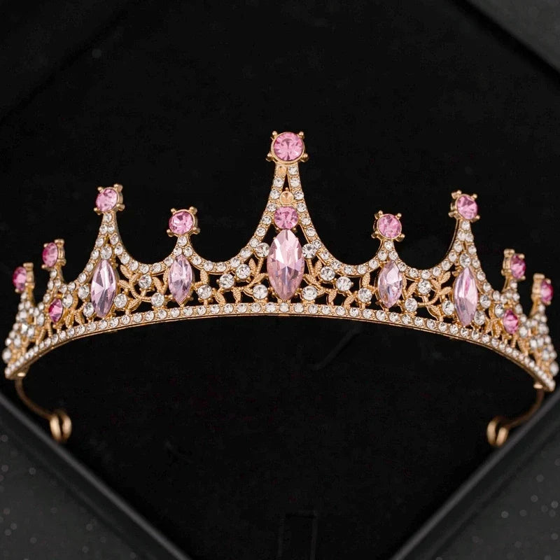 Pink Crystal Tiaras And Crowns Rhinestone Prom Diadem