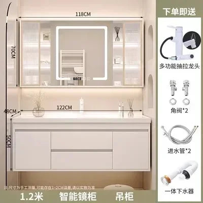 Washbasin Mirror Drawer Wall White Bathroom Cabinets Vanity