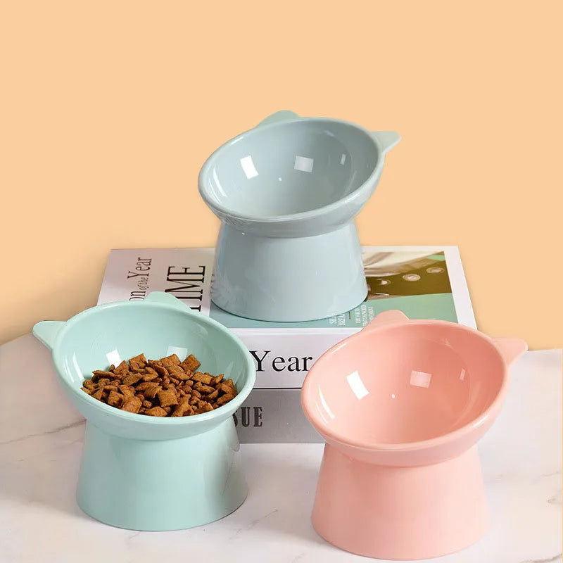 Pet Food Bowl Tilt High Bottom Cat Bowl