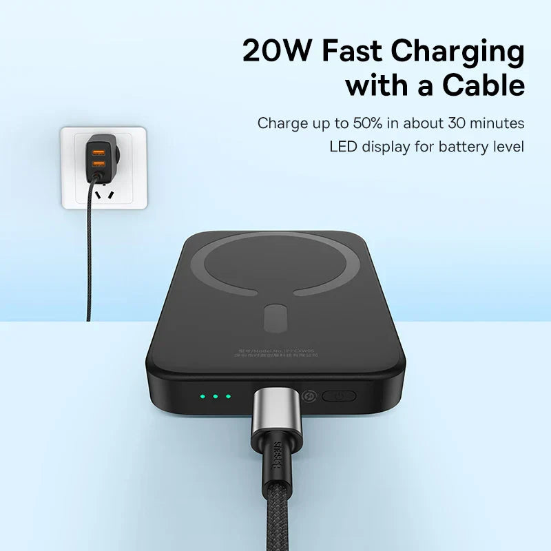 Baseus 20W Magnetic Wireless Charging 6000mAh Power Bank,