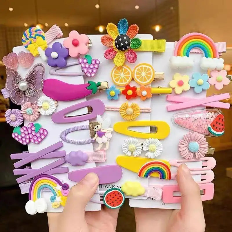 14Pcs/Set Cartoon Butterfly Rainbow Hairpin For Kids Girls