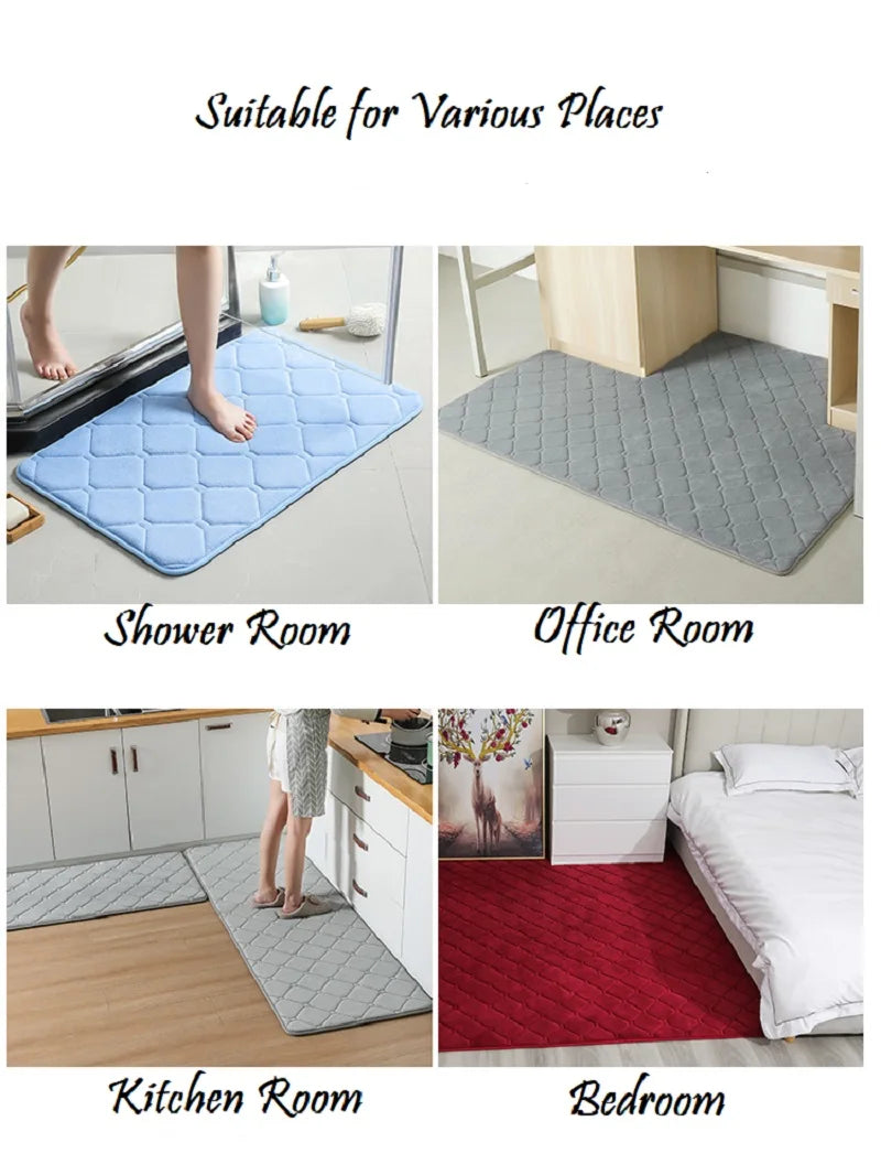 Inyahome Bath Room Floor Mats Rug Carpet Non