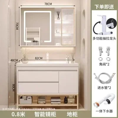 Washbasin Mirror Drawer Wall White Bathroom Cabinets Vanity
