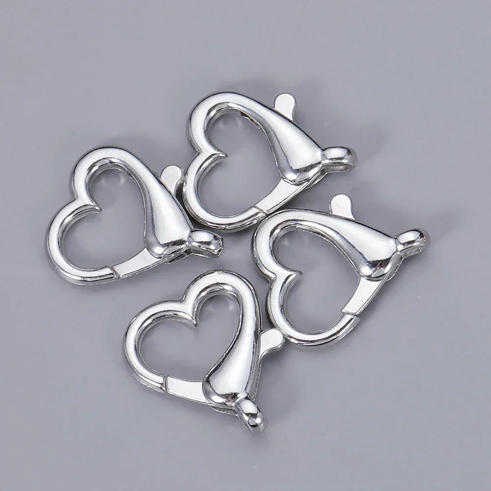 10pcs Heart Lobster Clasp Hook Clip Buckle Spring