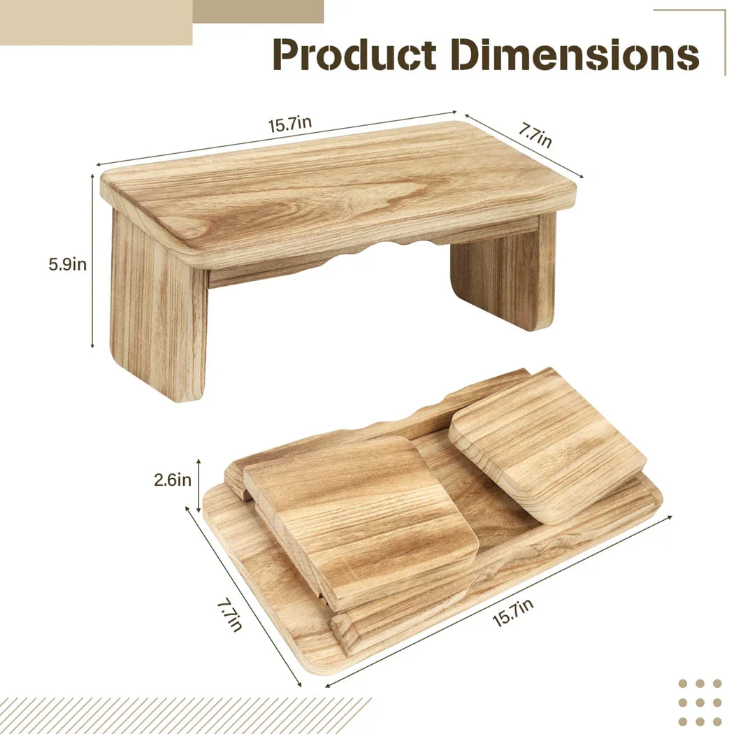 Meditation Bench Wooden Yoga Meditation Bench Foldable Ergonomic