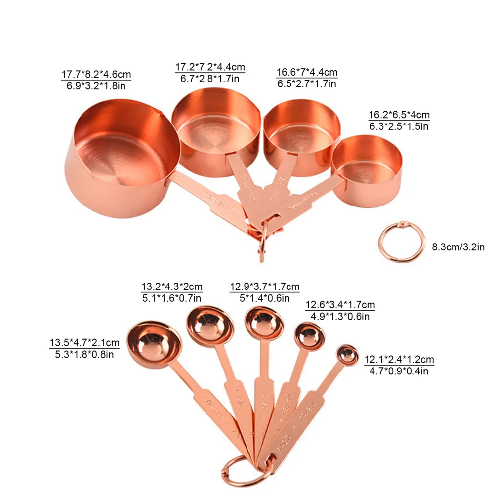 Baking Measuring Cups And Spoons Set stainless steel