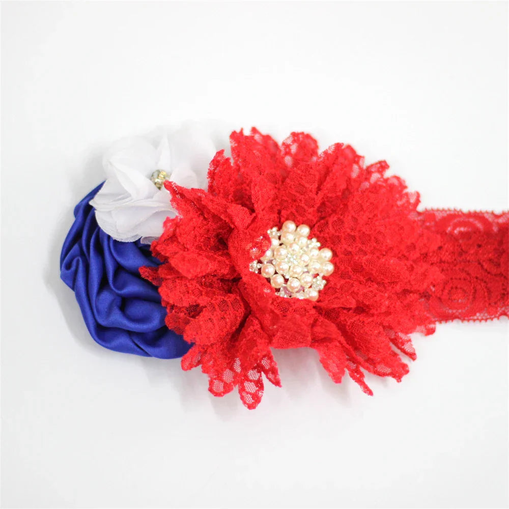 Baby girls Flower Headband Newborn Infant Pearl Flowers