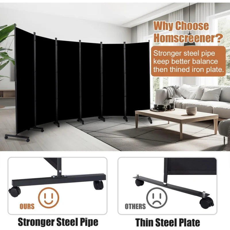 Room Divider Portable 132'' Partition Room Dividers and