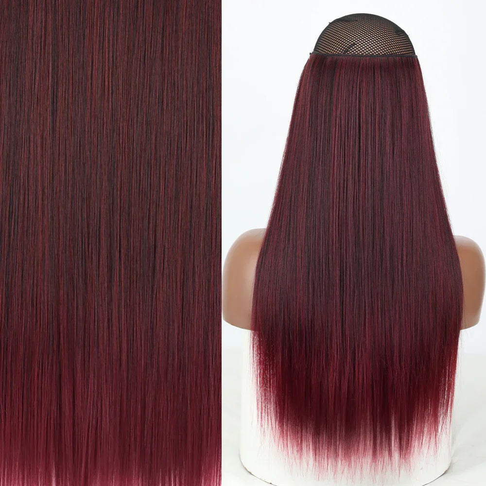 MERISIHAIR Synthetic No Clip Invisible Wire Hair Extensions