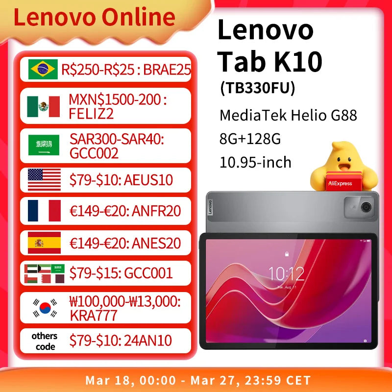 Global Firmware Original Lenovo Zhaoyang Tab K10 10.95-inch