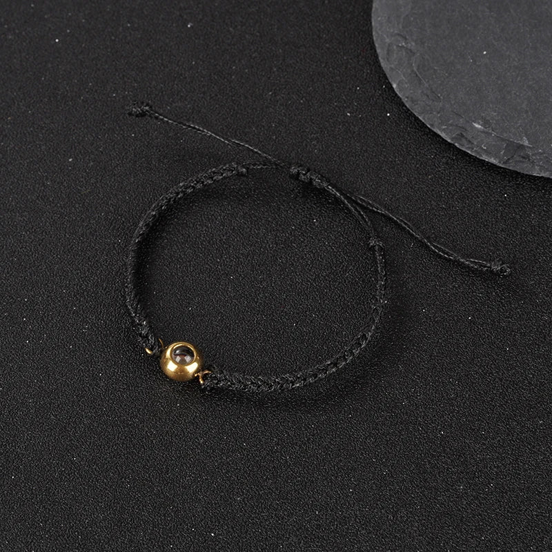 Projection Photo Bracelet in Gold Personalized Stainless Steel