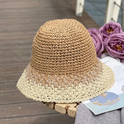 Gradient Straw Fisherman Hat Ladies Sweet Summer Sun