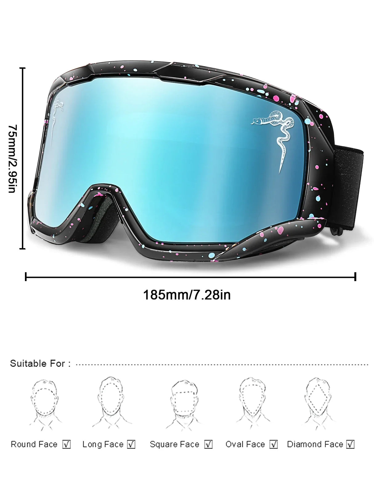 New Style Snow Goggles Double Layers Ski Snowboard