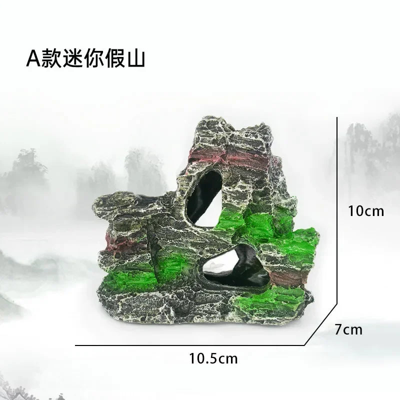 Mountain Landscape Architecture Aquarium Resin Decor Aquarium Rock