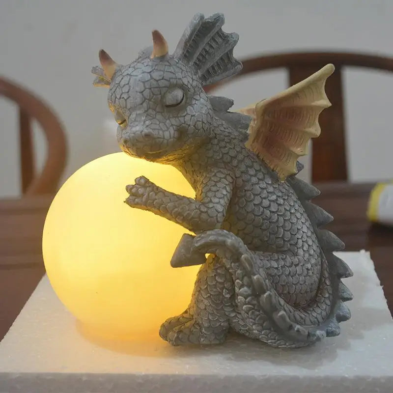 Resin Dragon Meditated Statue Courtyard Dragon Sculpture Dinosaur