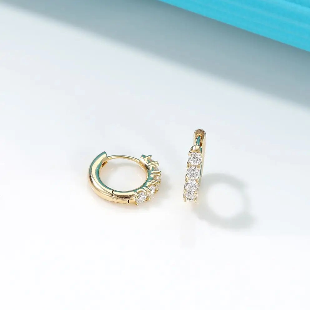 Moissanite Diamond Earring 925 Silver Round Moissanite Ear