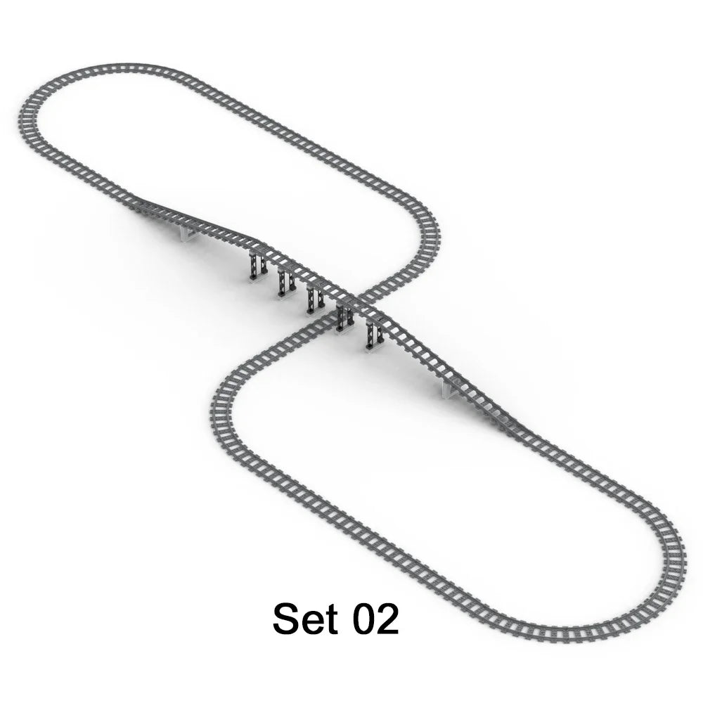 City Track Trains Uphill Flexible Soft Tracks Building