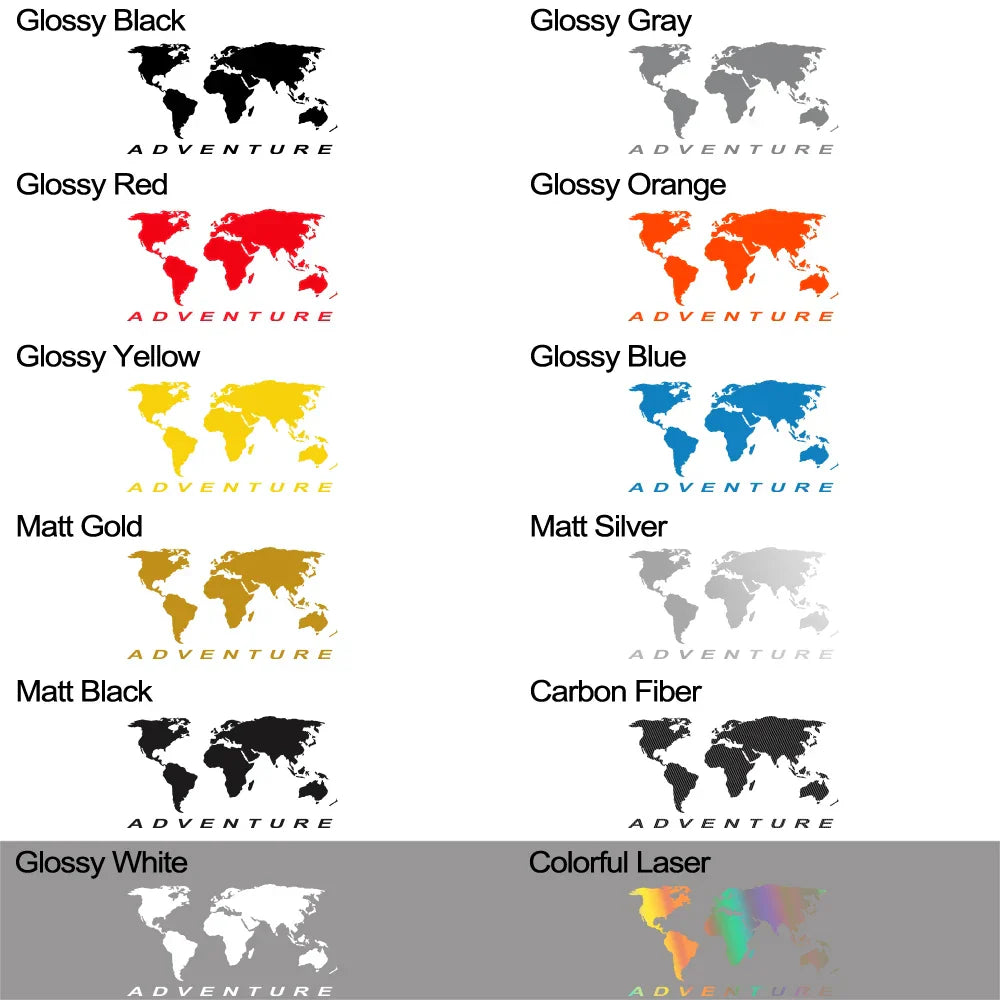 2Pcs World Map Car Side Body Stickers for SUV Van RV