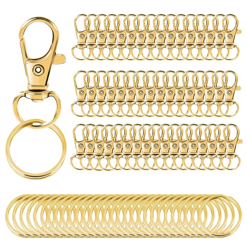 100PCS Swivel Clasps Lanyard Snap Hooks with Key