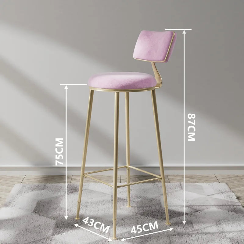 Nordic Bar Chair Light Luxury Home Golden Bar