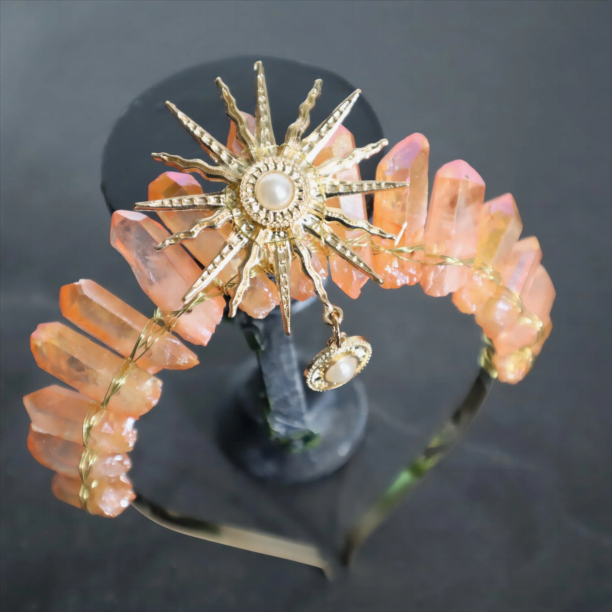 Raw crystal crown The sun goddess crystal Tiaras