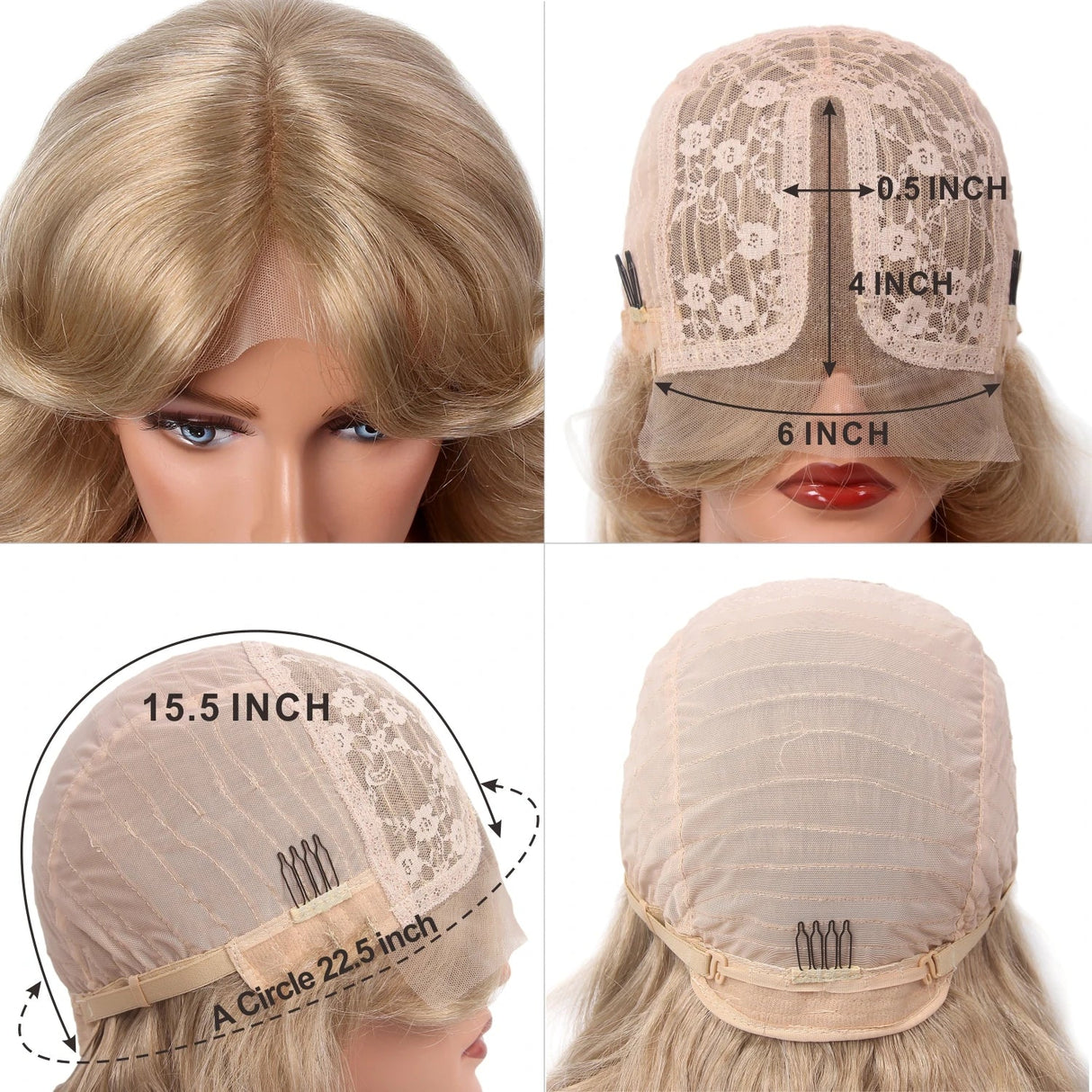 Ombre Blonde Lace Front Women Wigs 6X4X0.5 T