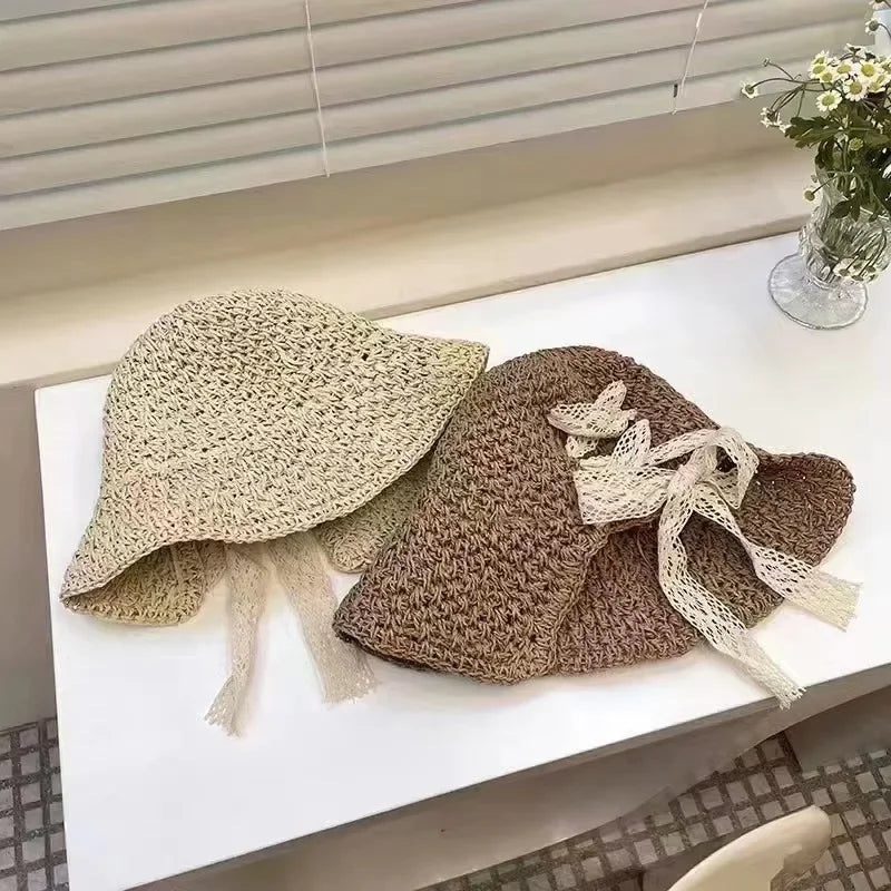 Women's Large Brim Straw Beach Hats Girl Cap