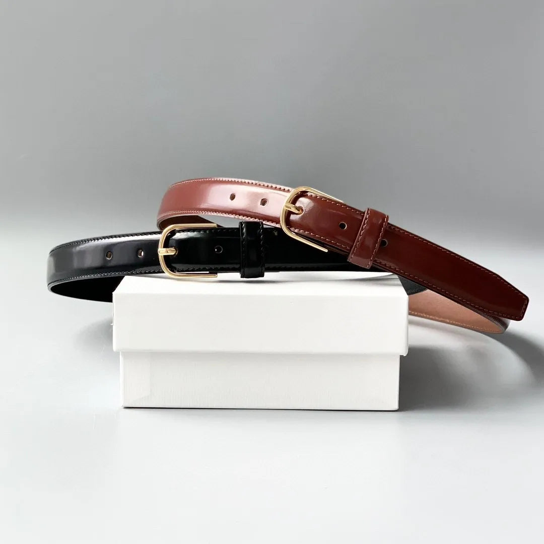 women' s solid color belt red black