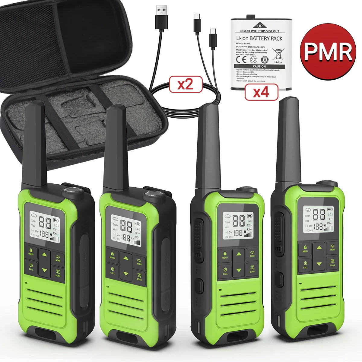 4PCS Baofeng F22 PMR446 /FRS Walkie Talkie Portable