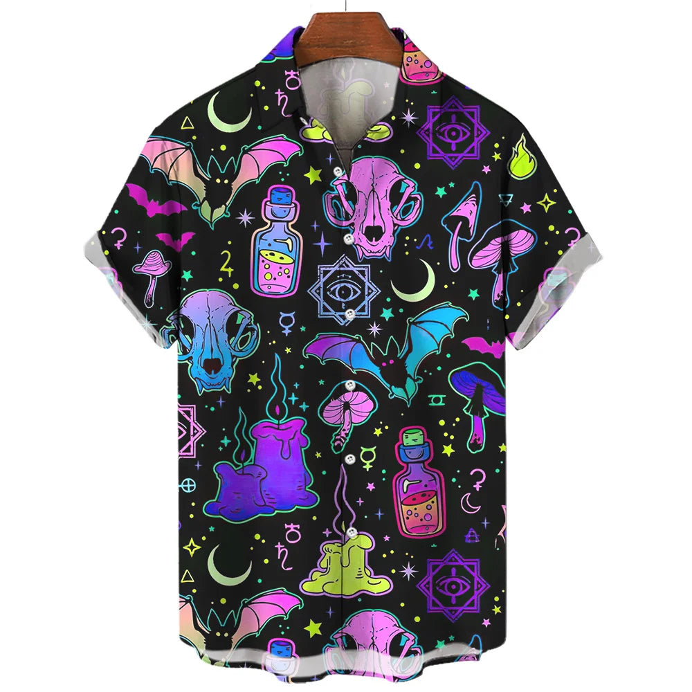Devil Horror 3d Print Hawaiian Shirt Men Clothes