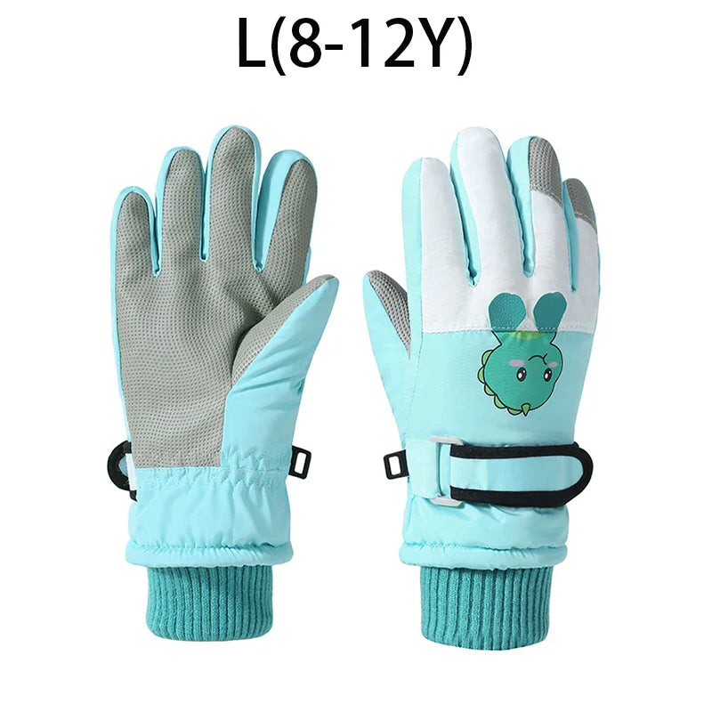 Winter Kids Gloves Thickened Warm Ski FiveFinger Gloves