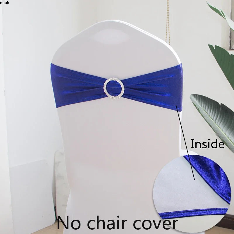 50pcs/Lot Metallic Gold silver Chair Sashes Wedding Chair