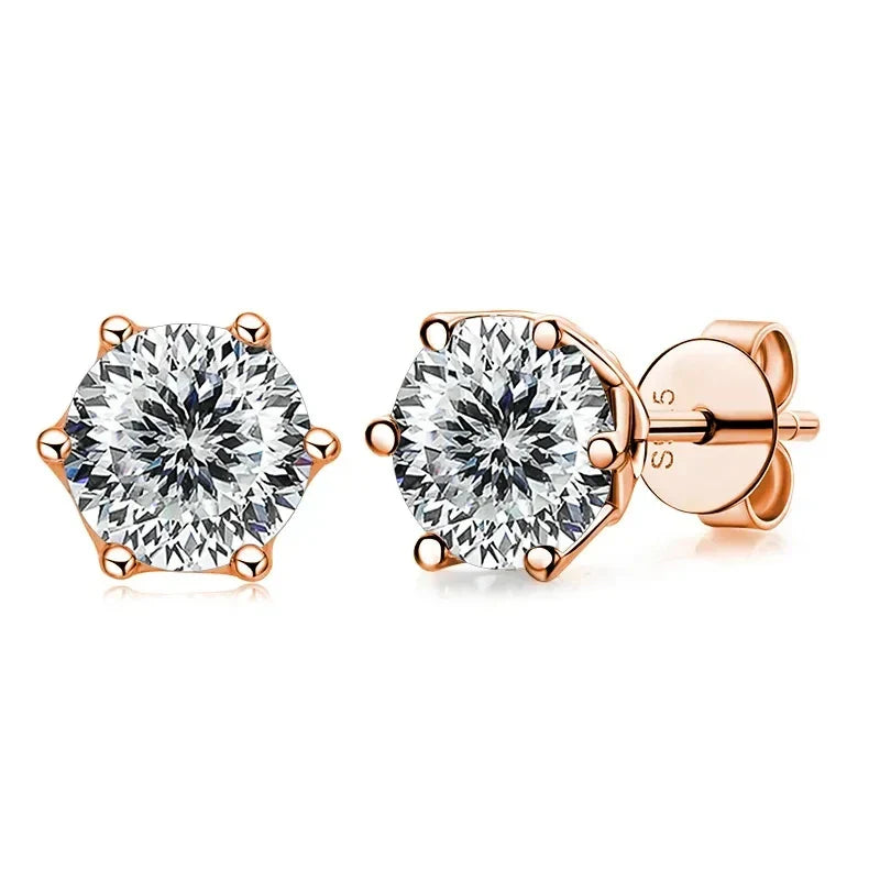 GRA 0.5ct-1ct D Color Certified Moissanite Stud Earrings