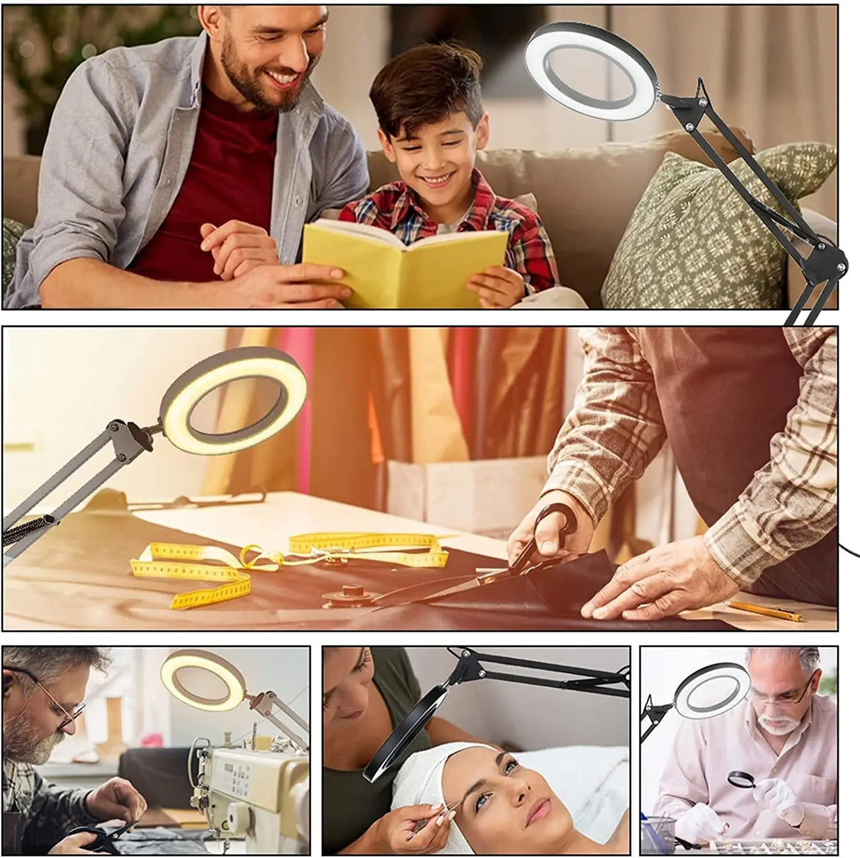 5X LED Magnifying Lamp with Clamp 3 Color