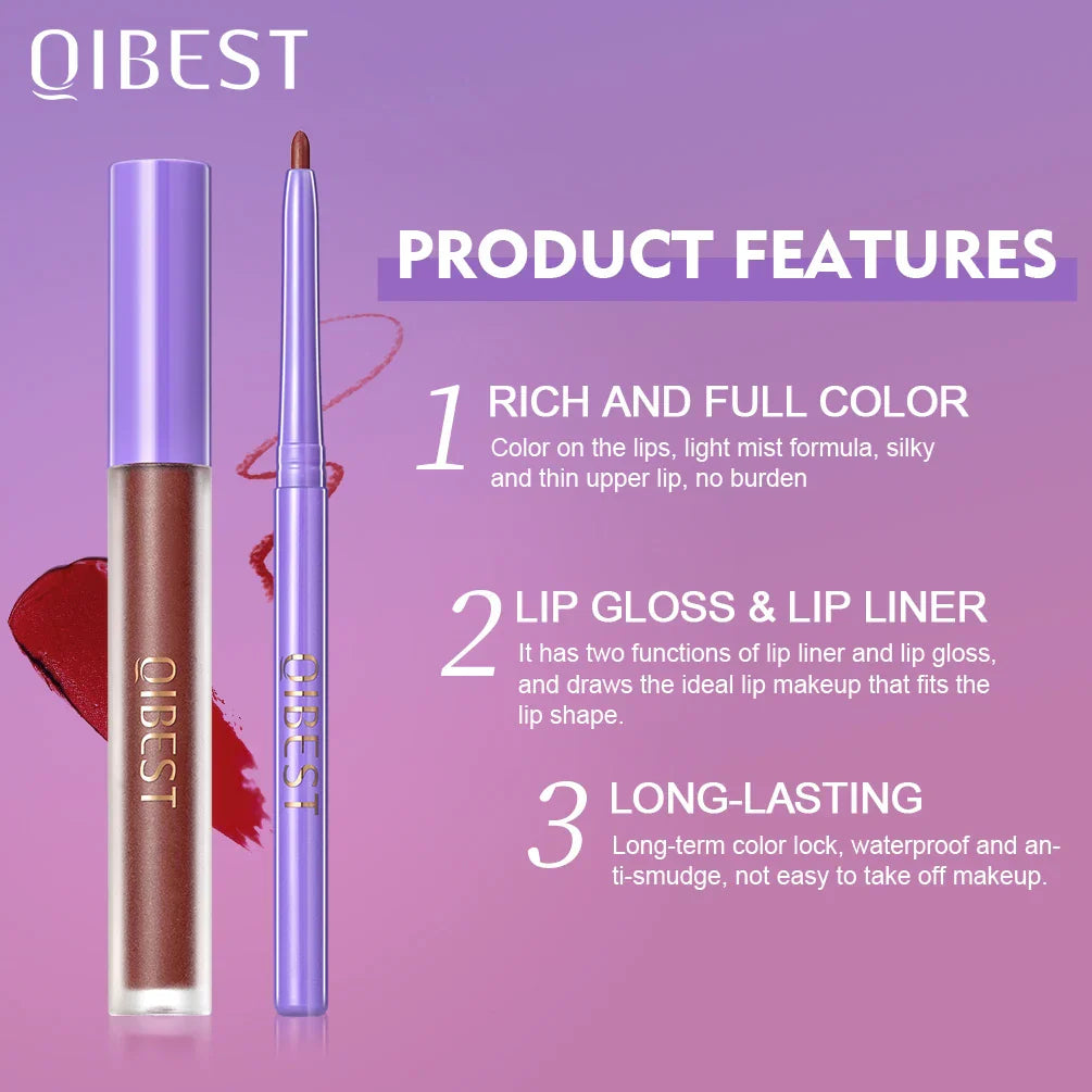 4 Matte Liquid Lipstick With 4 Lipliner Set