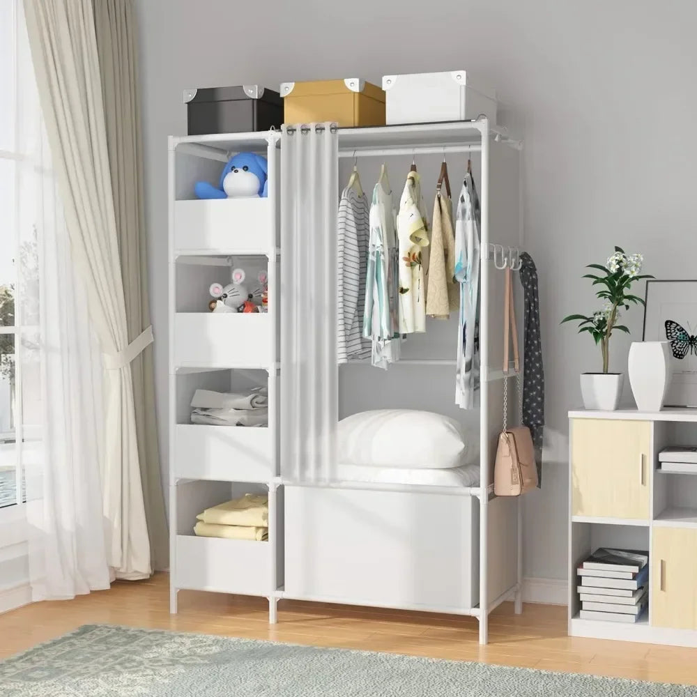 Portable Wardrobe Storage Closet, Clothes Storage Cabinet with