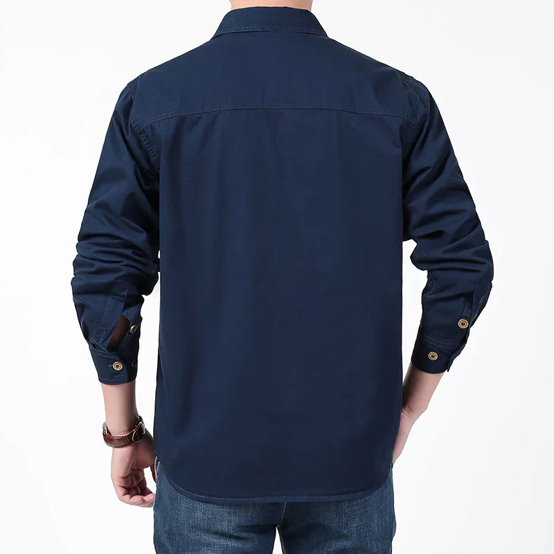 Men's Clothing Military Tactical Shirts Multi-Pockets Work Cargo