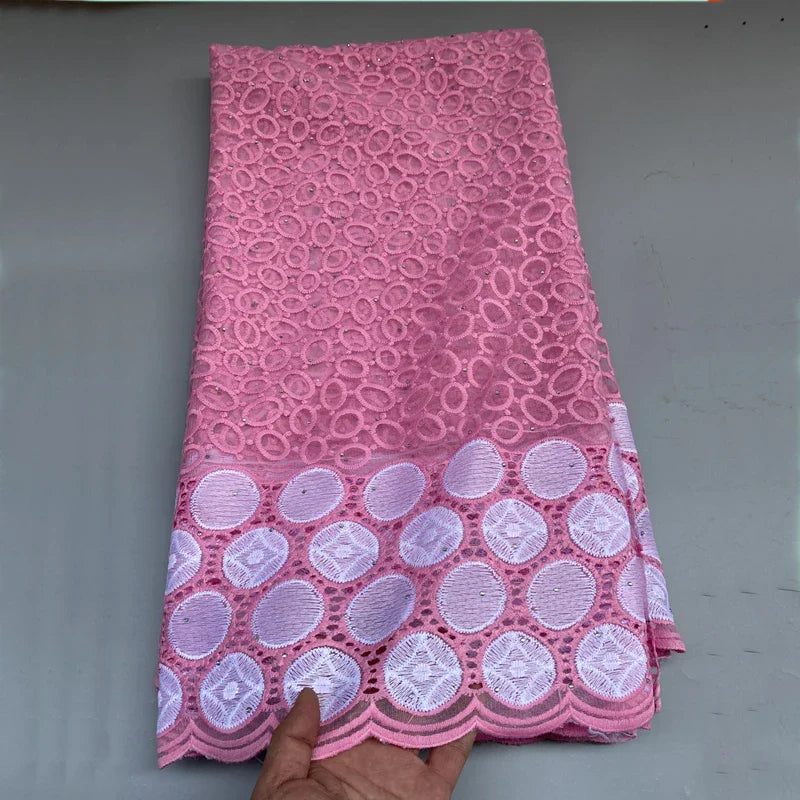 5 Yard French Nigerian Organza With Gold Thread