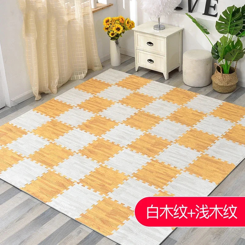 Wooden Interlocking Exercise Tiles Crawling Carpet And Rug