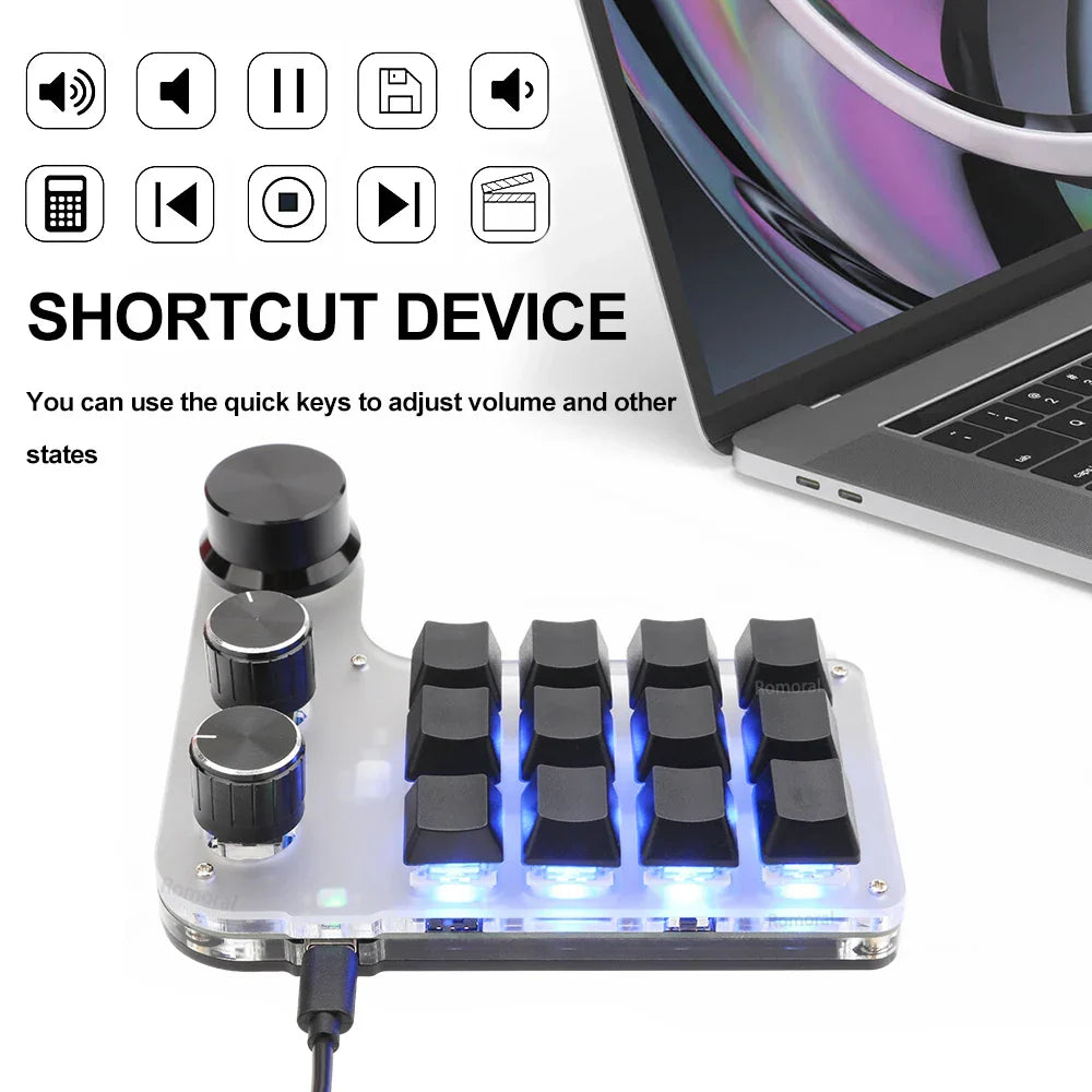 Macro Programming Keyboard Bluetooth USB Backlit 2.4G Wireless