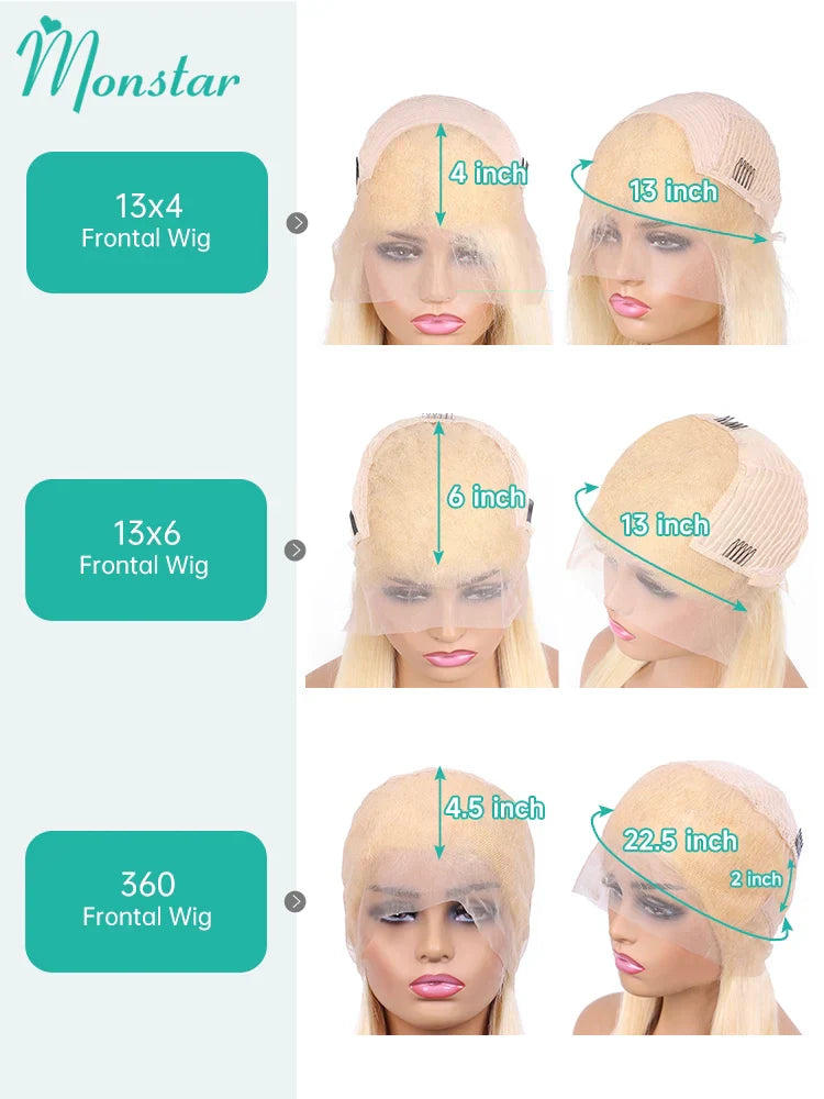 13x4 13x6 360 Transparent 613 Lace Frontal Wig