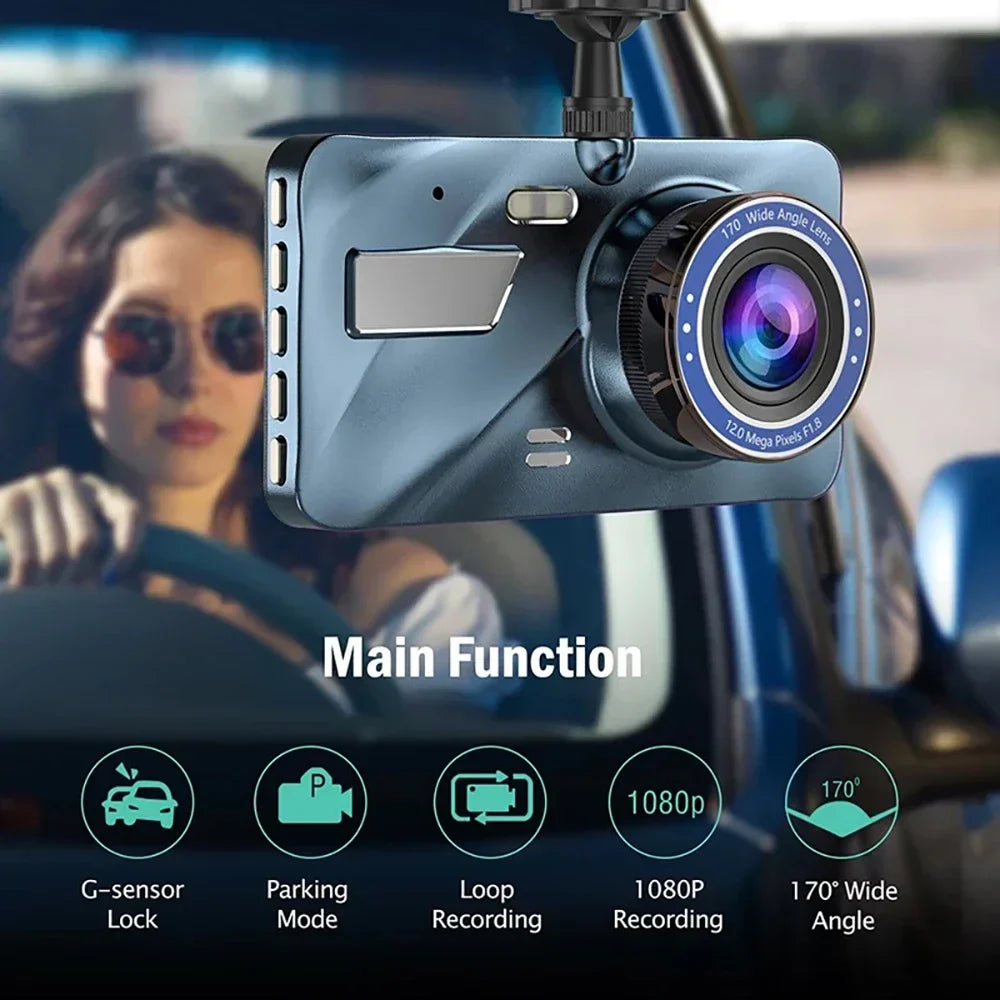 Car DVR 2 Cameras 4.0 Inches Dash Cam Car Video Recorder Auto Registrator Dvrs Dash Cam with Dual Ways Cameras car accessories