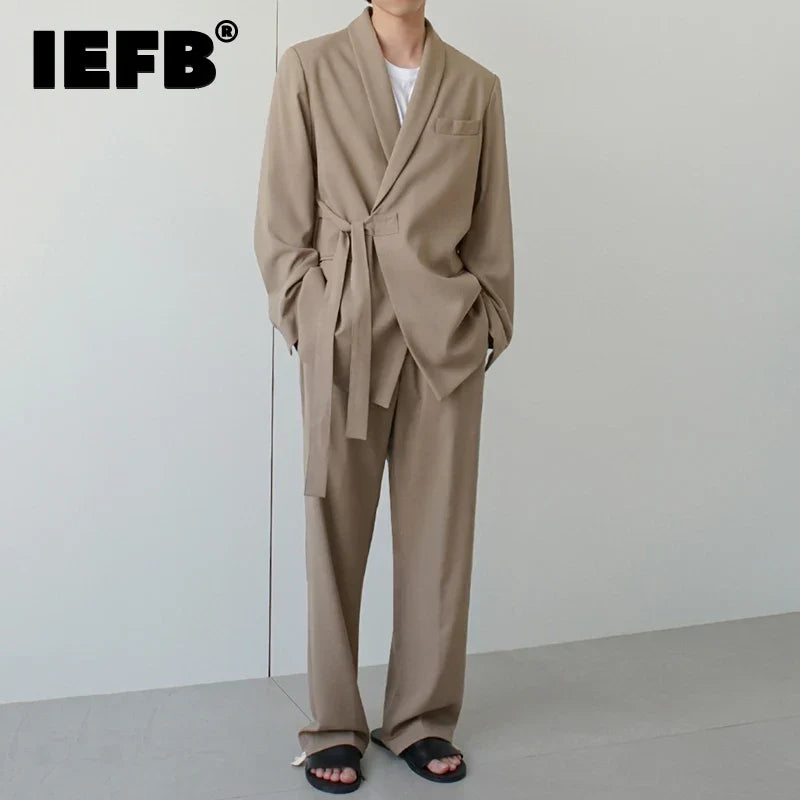 IEFB Trend Men's Cotton Suit Sets Korean Business