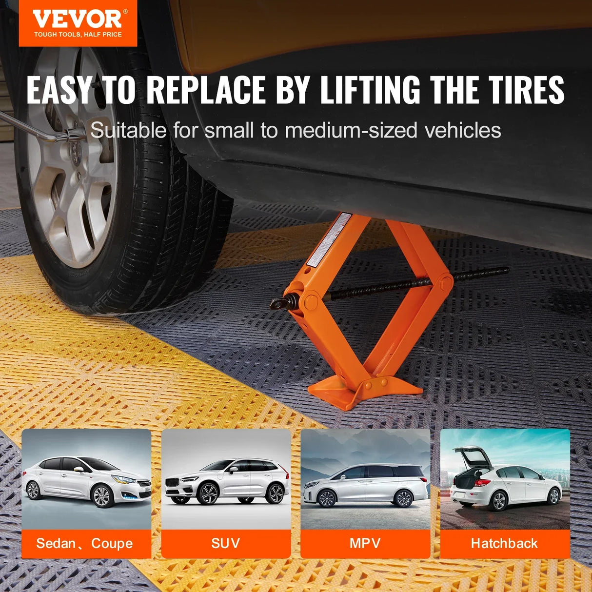 VEVOR Scissor Jack 2.5 Ton5512 lbs Scissor Car