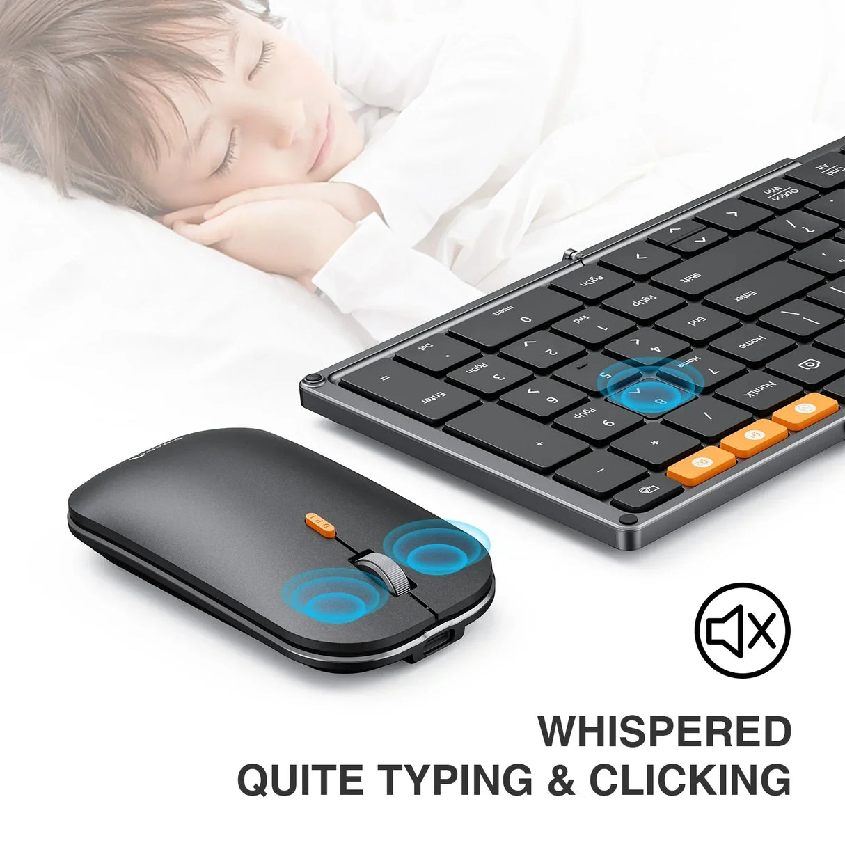 ProtoArc XKM01 Tri-Fold Bluetooth Wireless Keyboard and Mouse