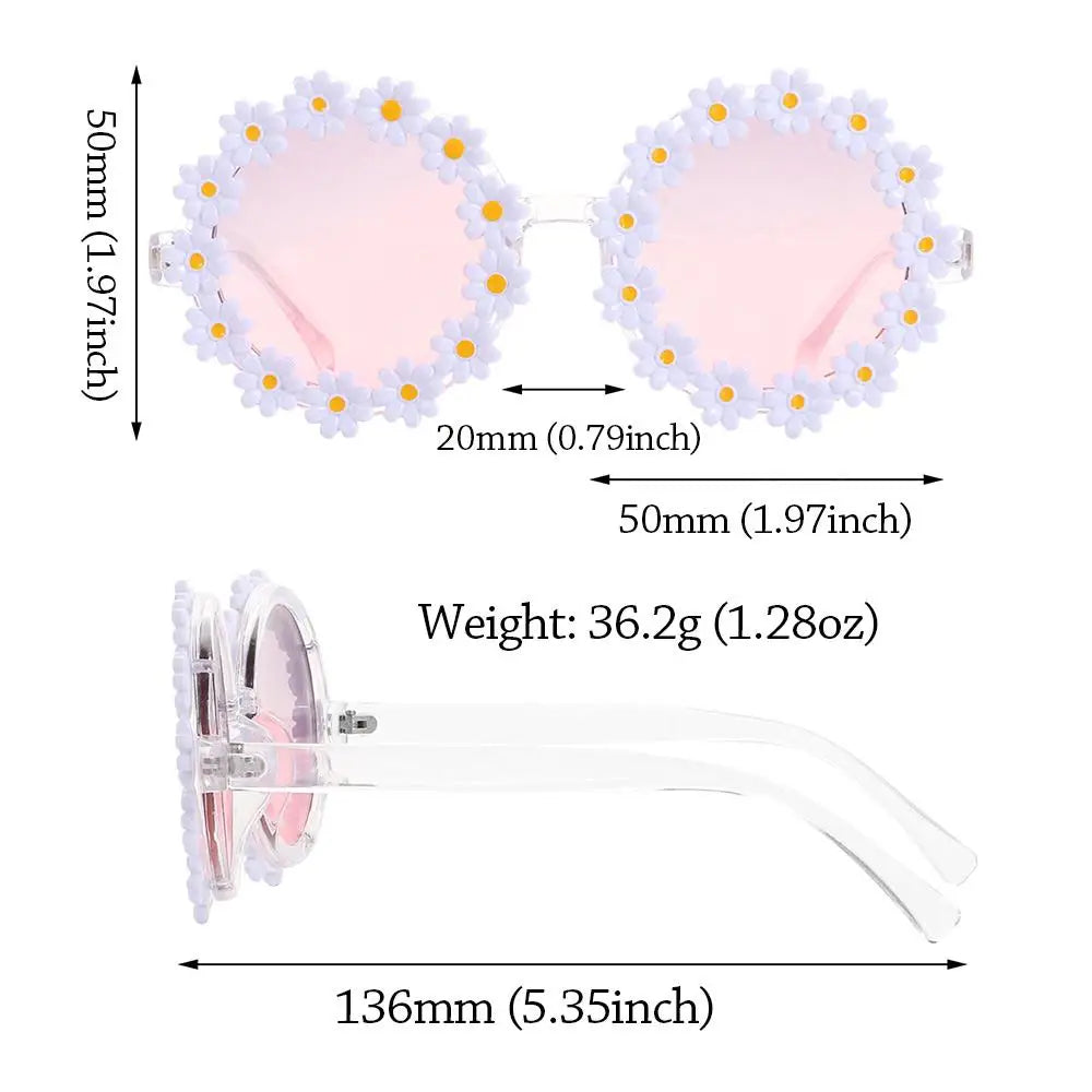 Fashion Retro Daisy Sunglasses for Women Round Flower