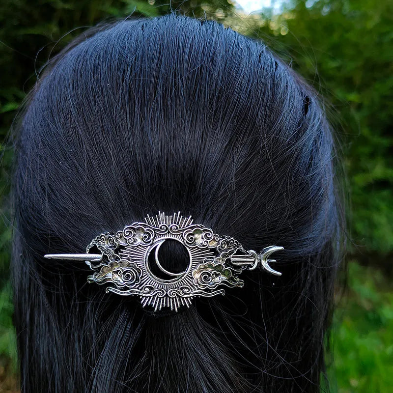 Witch Bat Hairstick Black Gothic Barrette Pagan Vampire